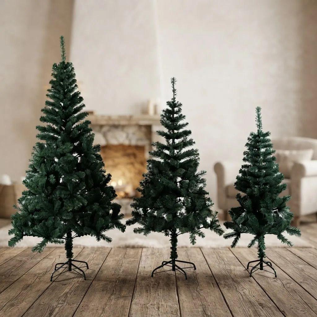 Arbol De Navidad Artificial 180 Cm Verde Oscuro Con Base Verde-2