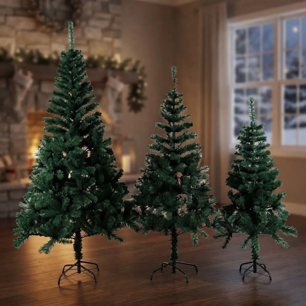 Arbol De Navidad Artificial 180 Cm Verde Oscuro Con Base Verde-3