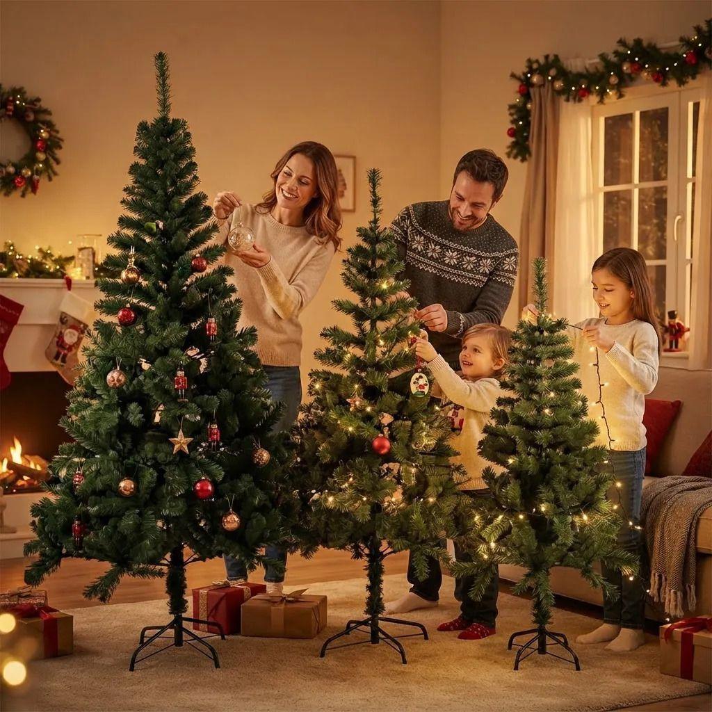 Arbol De Navidad Artificial 180 Cm Verde Oscuro Con Base Verde-4
