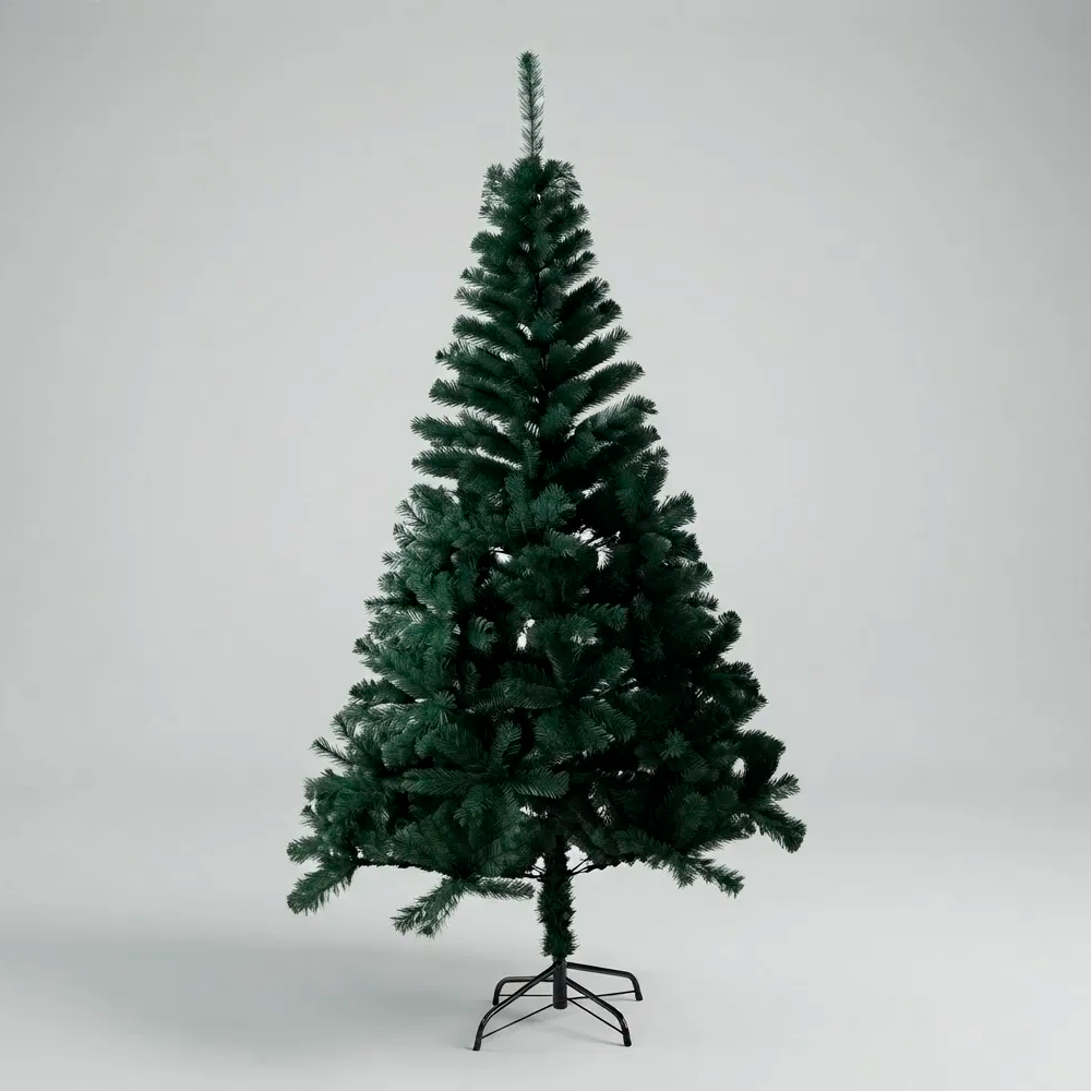 Arbol De Navidad Artificial 210 Cm Verde Con Base Metalica Verde-0