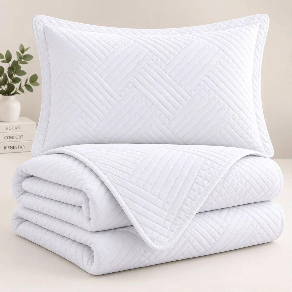 Cubrecama Quilt King Cobertor Verano Liviano con 2 Fundas-7
