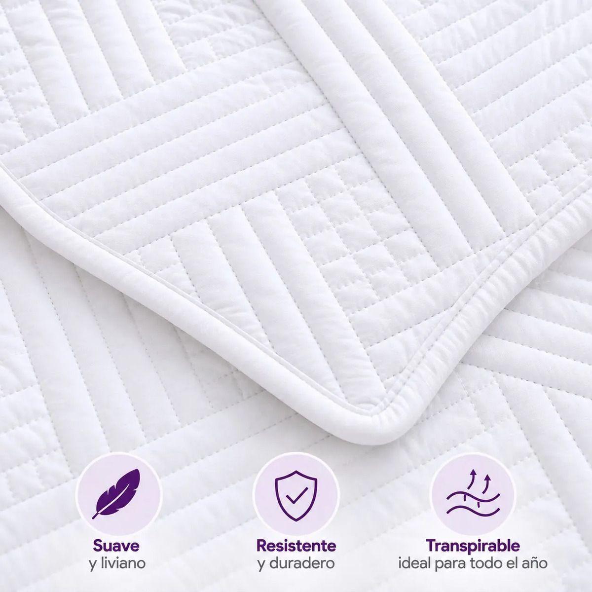 Cubrecama Quilt King Cobertor Verano Liviano con 2 Fundas-5