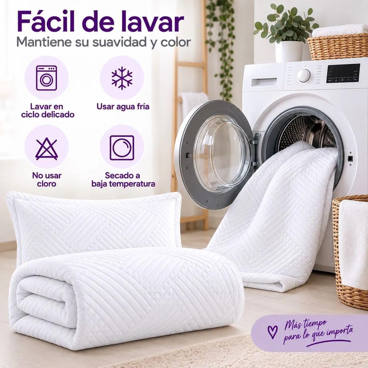 Cubrecama Quilt King Cobertor Verano Liviano con 2 Fundas-8