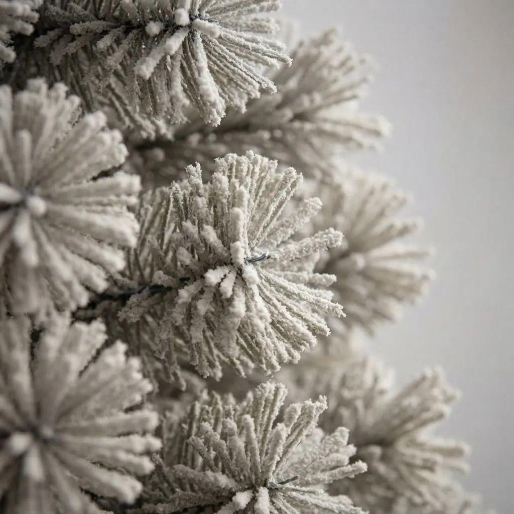 Arbol De Navidad Gris Nevado 210 Cm Frondoso Tupido Premium Blanco-3
