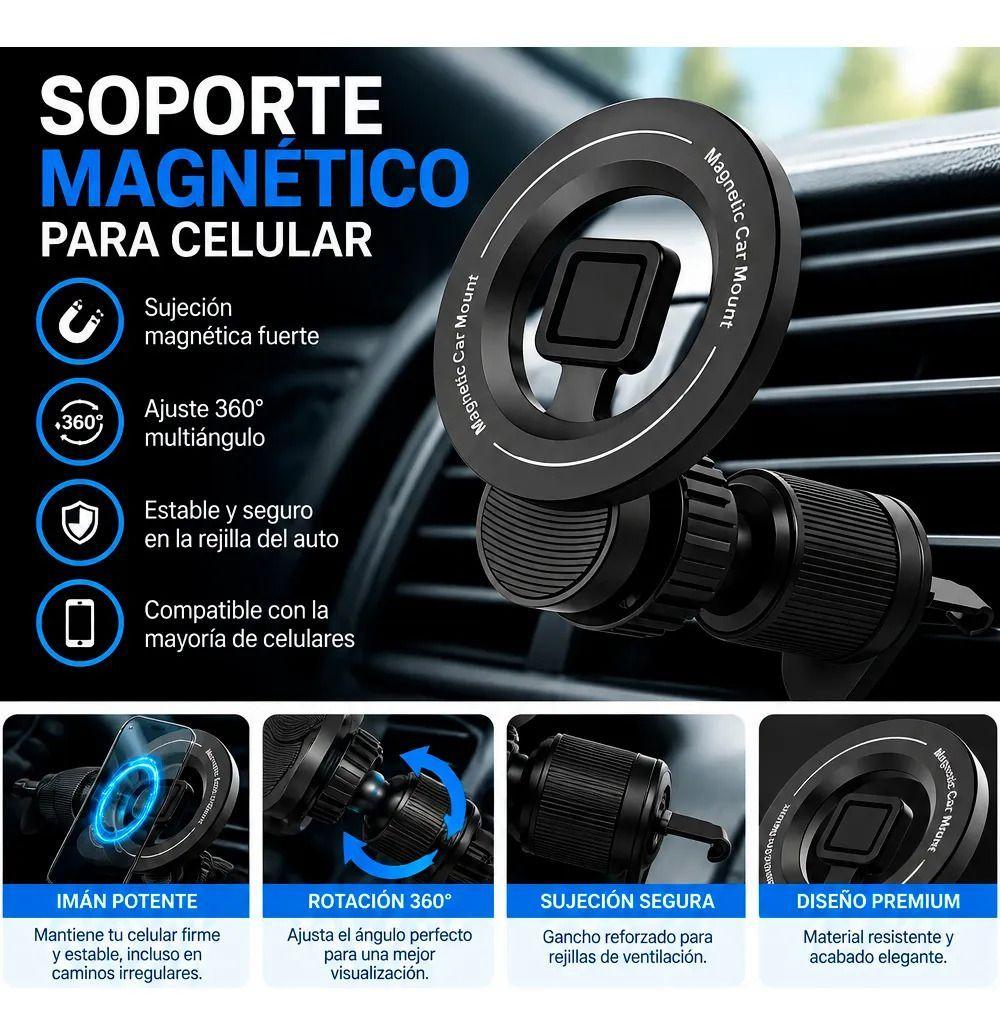Soporte Celular Magnetico 360 Ajustable Rejilla Universal-1