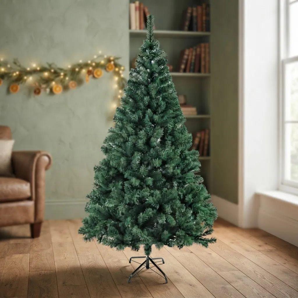 Arbol De Navidad Frondoso Artificial Verde 180 Cm Con Base Verde-1