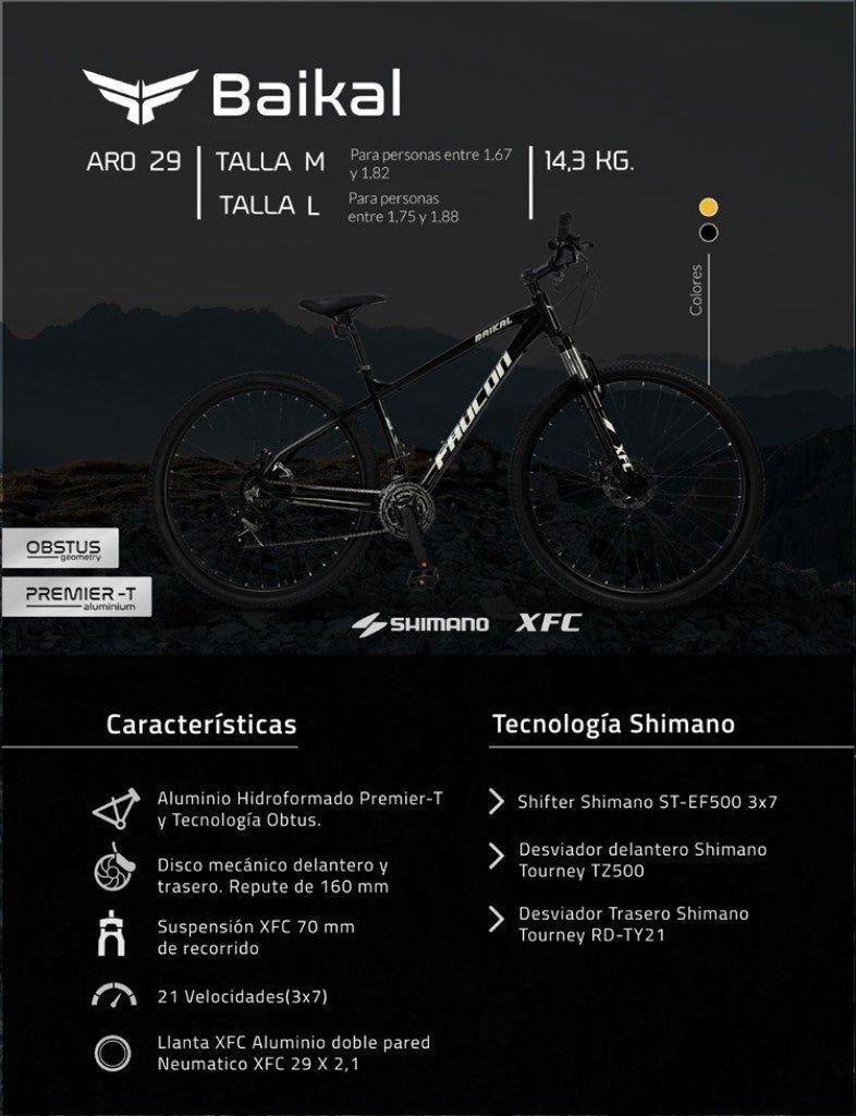 Bicicleta Mountain Bike Baikal Negro Aro 29 M-6