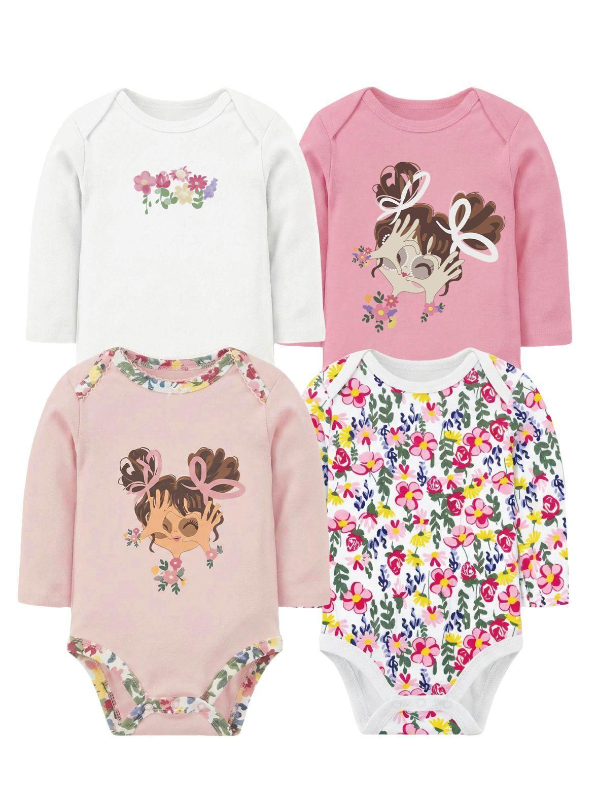 BODYS MANGA LARGA ALGODON NI A PACK 4 UNIDADES-0