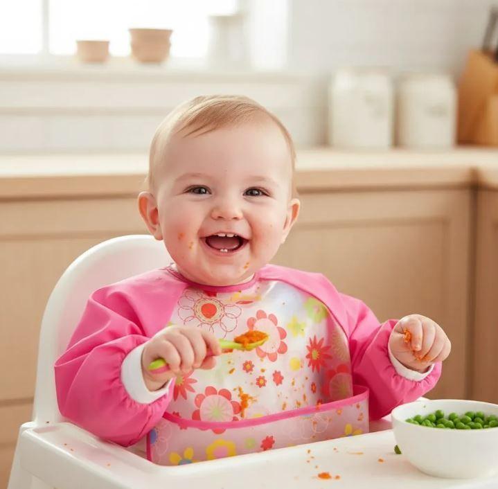Babero plastico Con Mangas Bebe 6 A 12 Meses-0