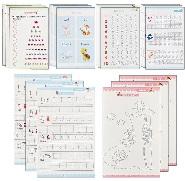 Pack 4 Cuadernos M gico Aprendizaje Reutilizable Lapices-0