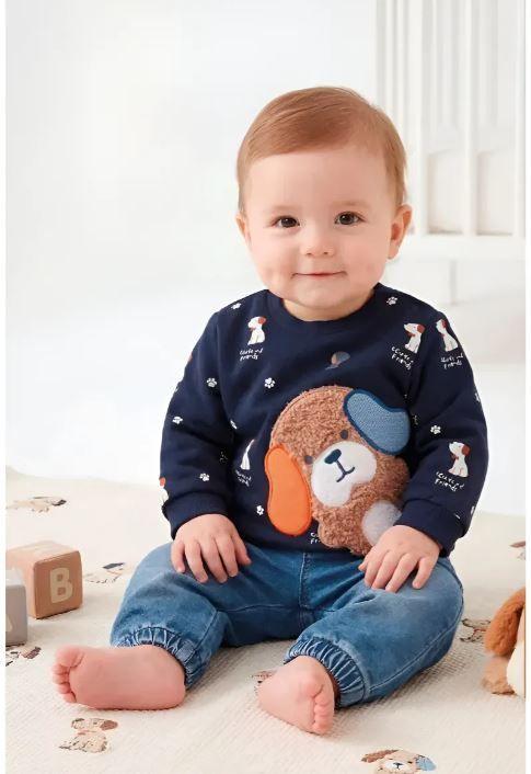 CONJUNTO BEBE PERRITO JEANS-2