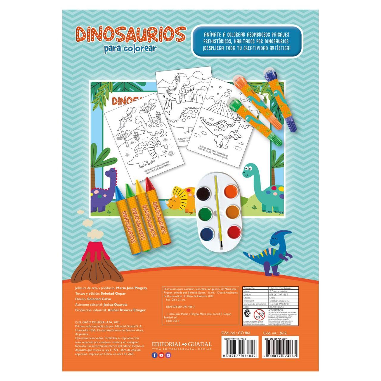Libro Leo Y Coloreo Superpack - Dinosaurios Editorial Guadal-1