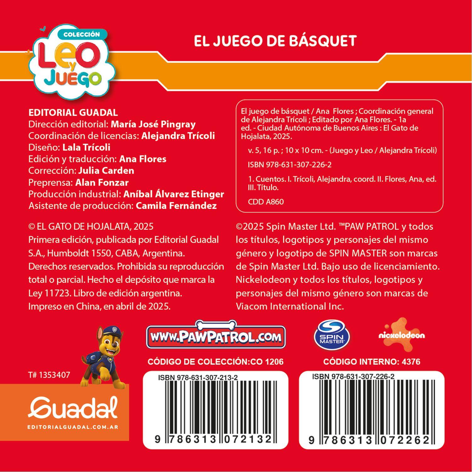 Libro El Juego De Básquet / Paw Patrol (Nickelodeon) 5 *Leo Y Juego (Licencias)*-4