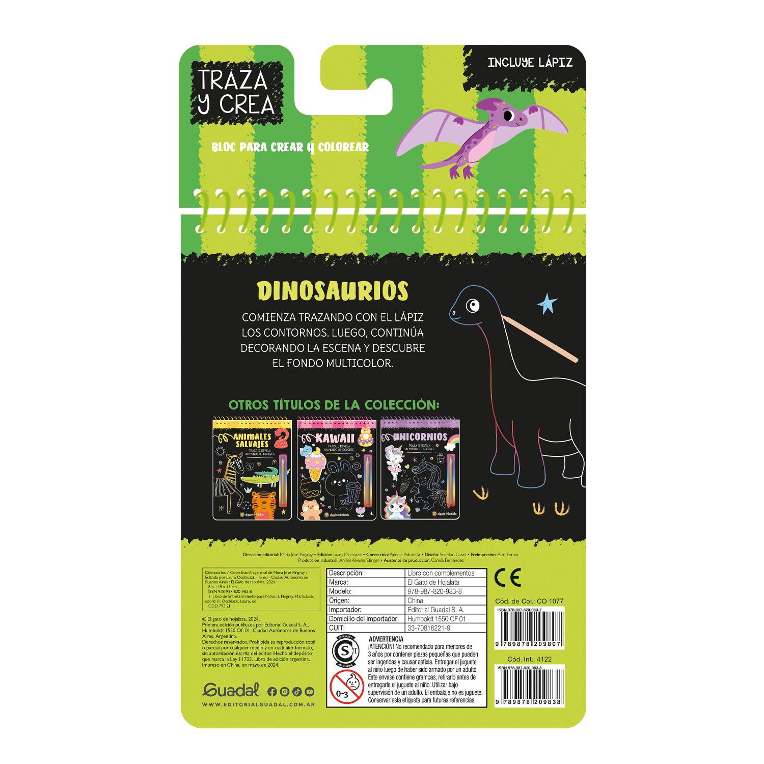 Libro Dinosaurios *Traza Y Crea*-2