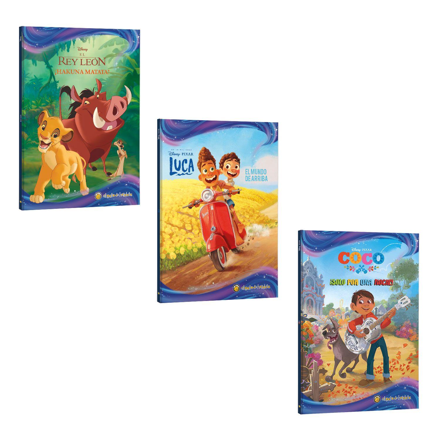 Pack Libros Peliculas Disney-Rey León,Luca,Coco-0