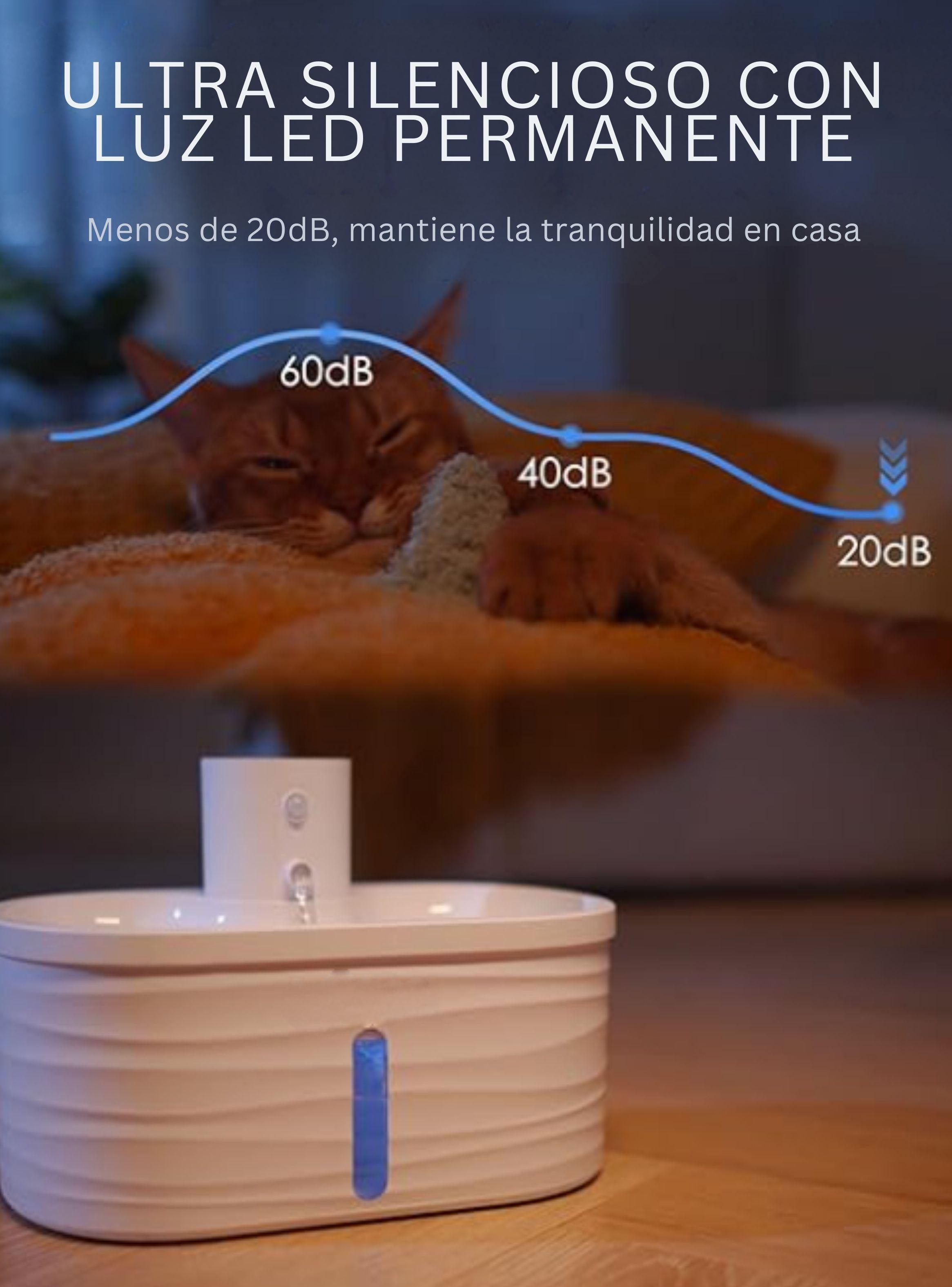 Bebedero Inalámbrico Sensor Movimiento Gatos 2,5 L + 3 Filtros-6