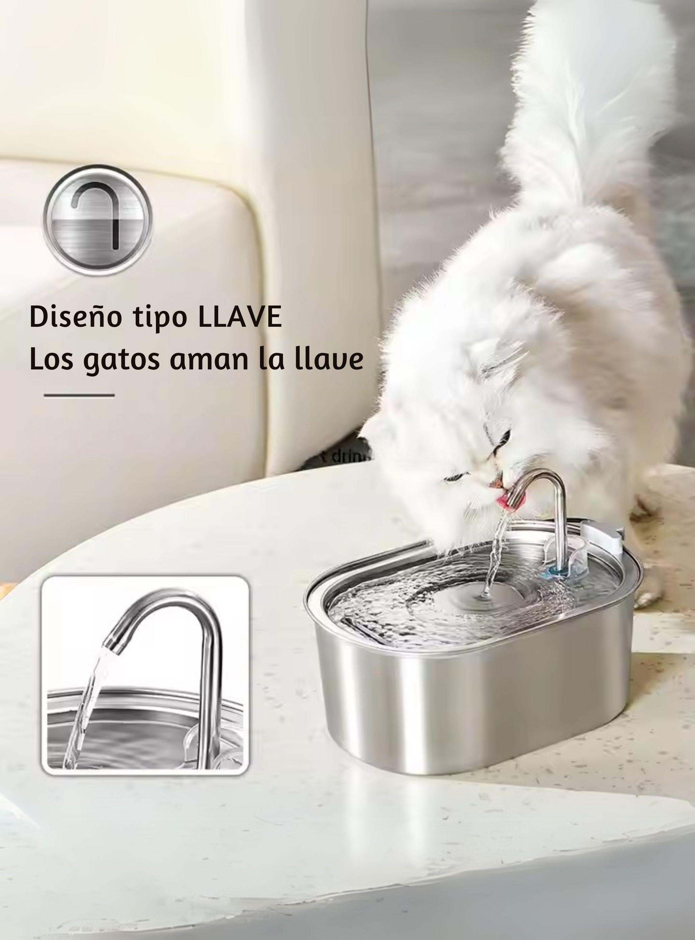 Bebedero Inox Gatos Llave Ovalado Silencioso 3.2 L-5