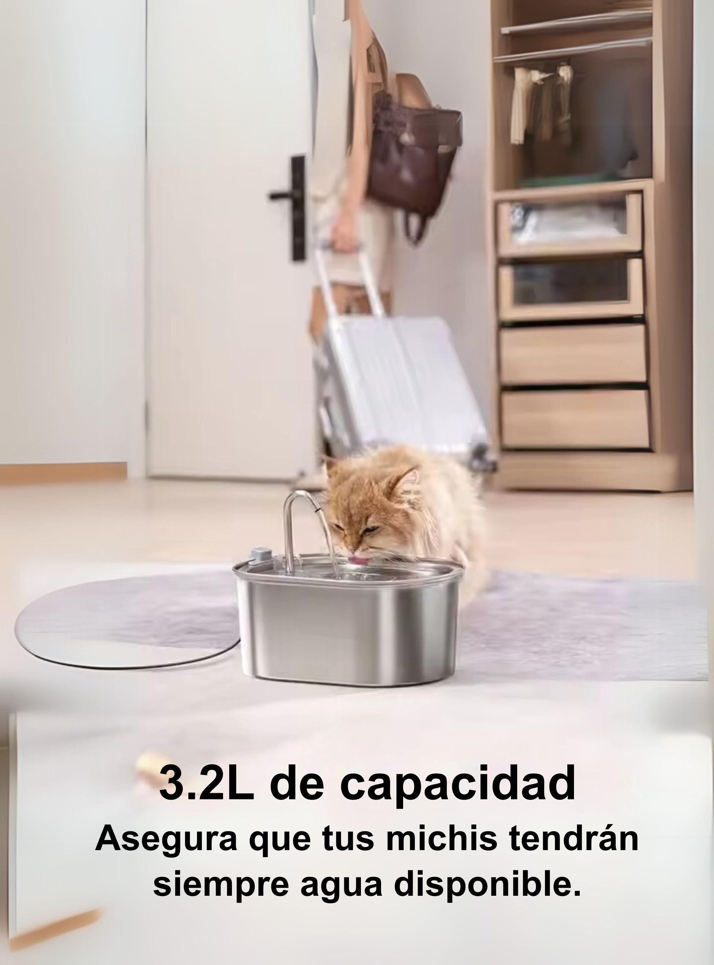 Bebedero Inox Gatos Llave Ovalado Silencioso 3.2 L-6
