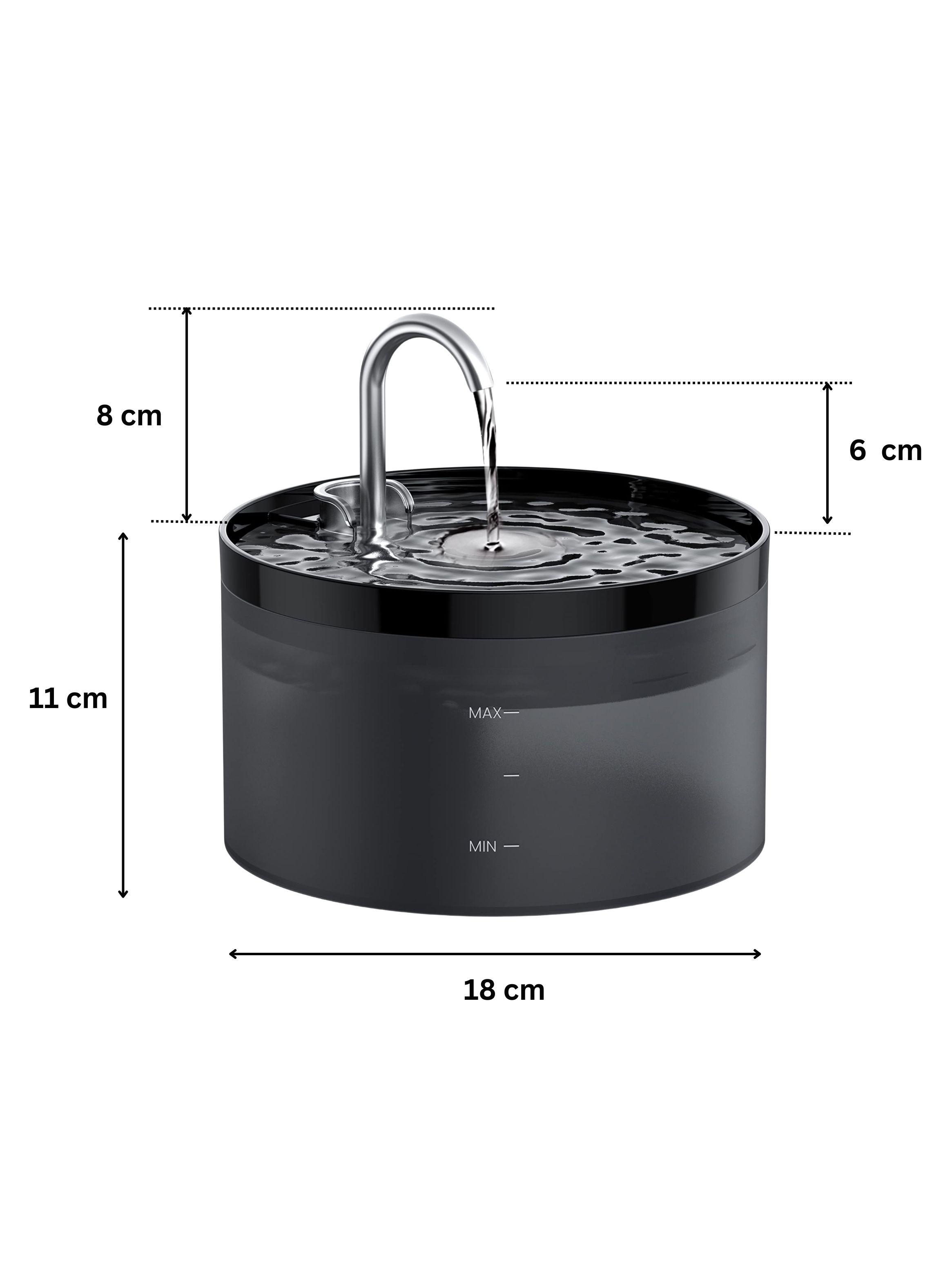 Bebedero Automático Silencioso Gato Llave Negro 2,2 L-1