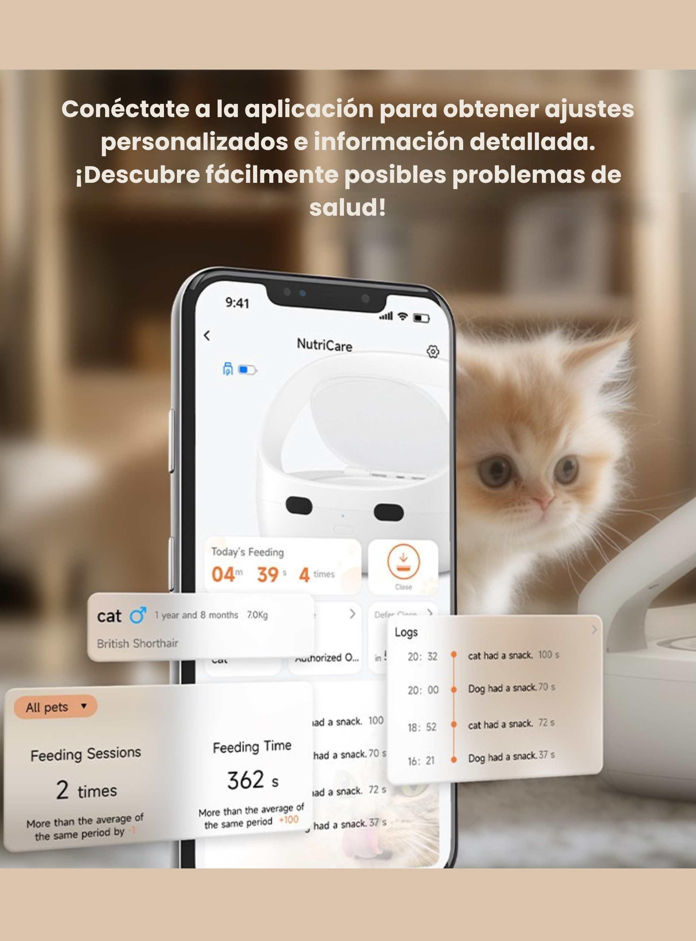 Comedero Inteligente RFID Sensor con refrigerante Antirrobo Gatos-5