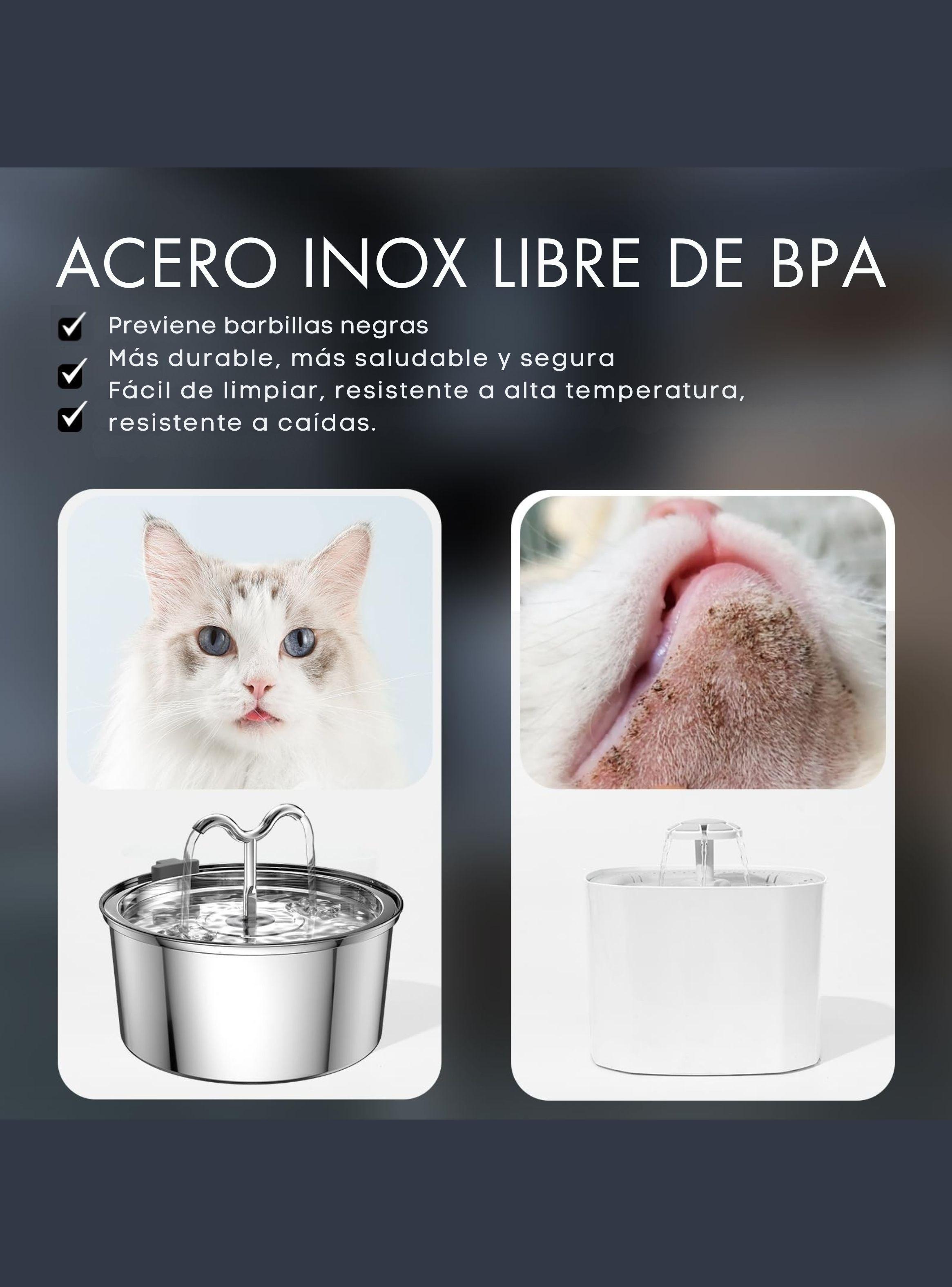Bebedero Gato Automático Acero Inox Llave Silenciosa 2 salidas-3