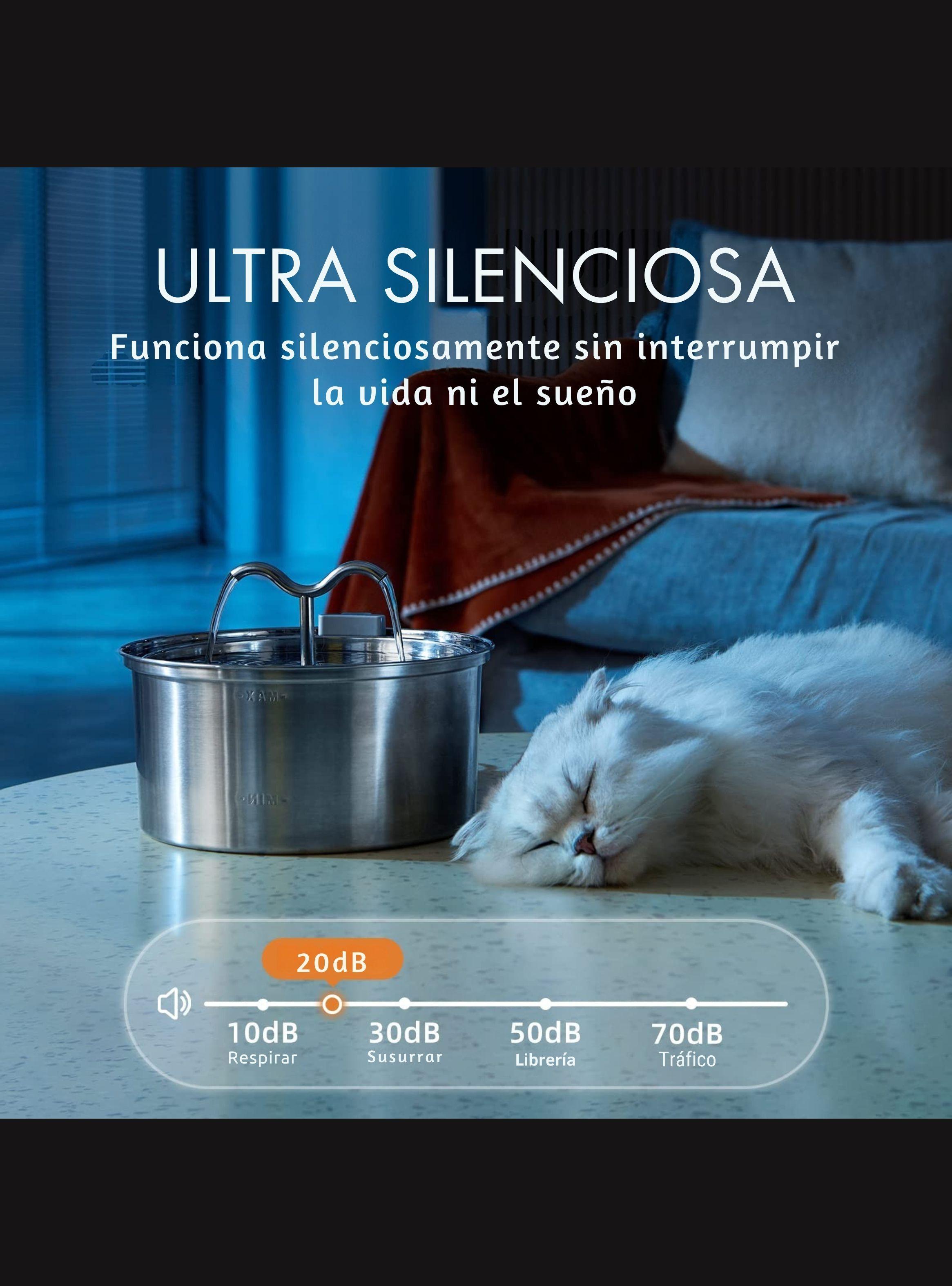 Bebedero Gato Automático Acero Inox Llave Silenciosa 2 salidas-4