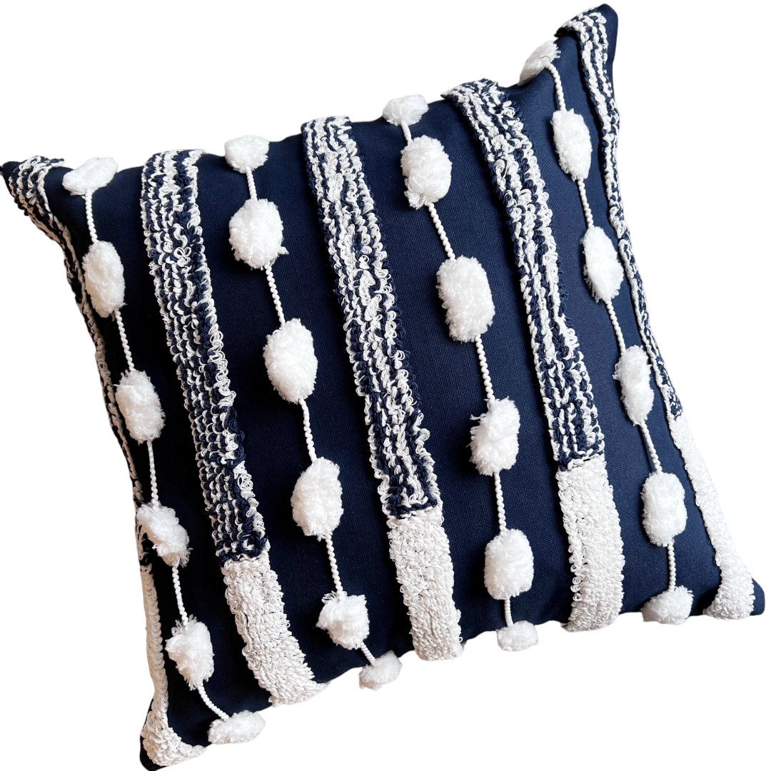 Funda Bohemia Azul Constanza Cuadrada 45x45cms-0