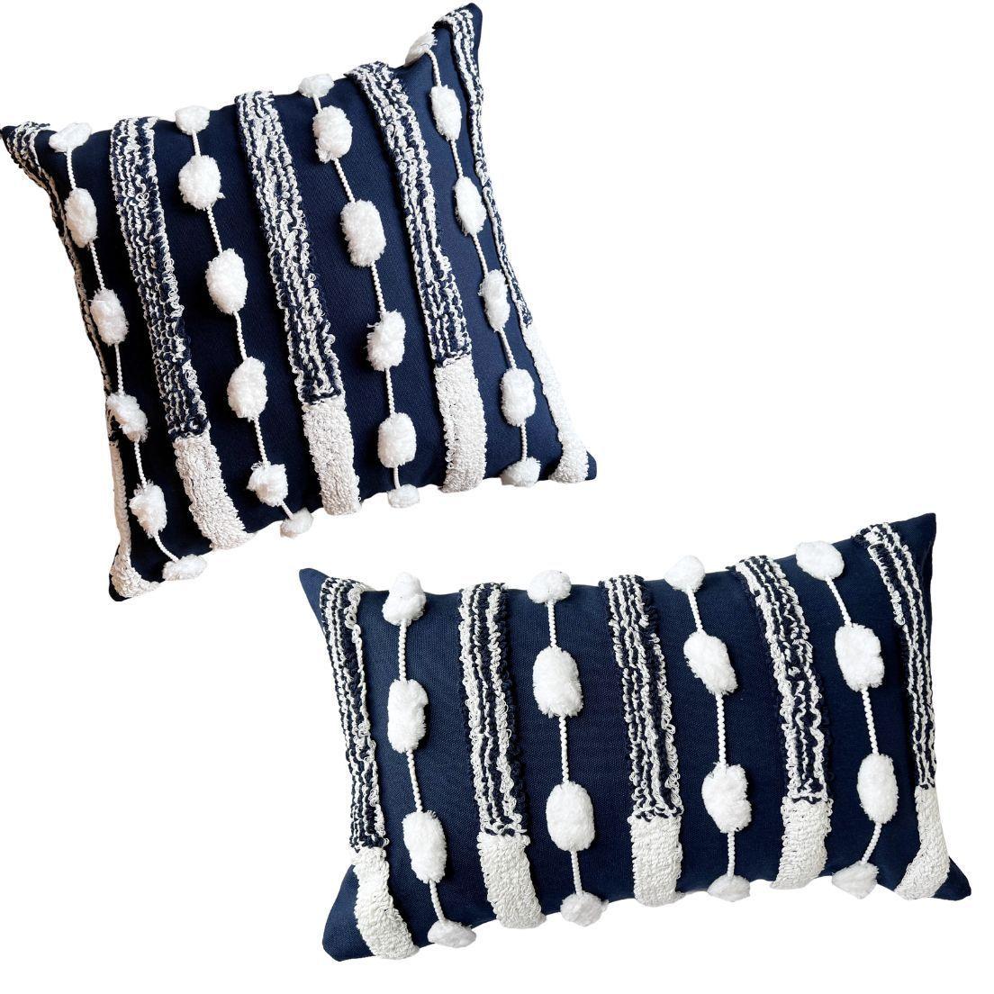 Funda Bohemia Azul Constanza Cuadrada 45x45cms-1