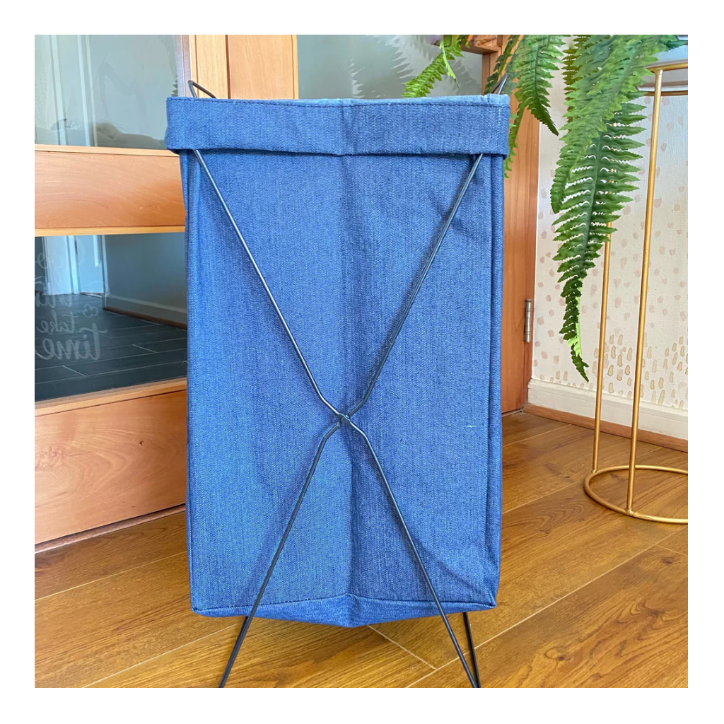 Canasto Estructura Metálica Demin Good Things Take Time-1