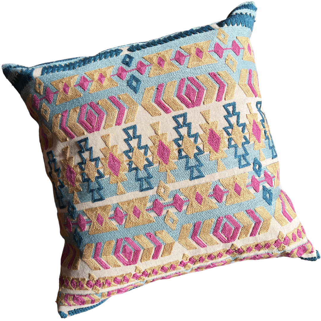 Funda de Cojín Bordado Rafaella Cuadrada 45x45cms -0