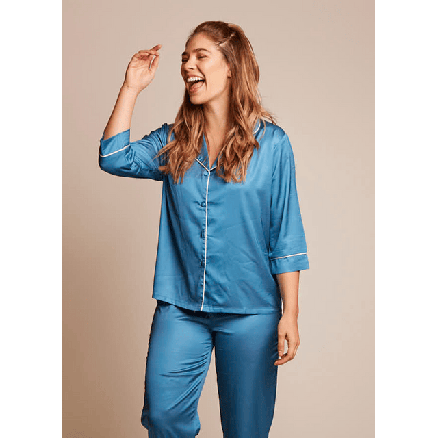 PIJAMA LARGO SATIN FATIMA LOUNGEWEAR -0