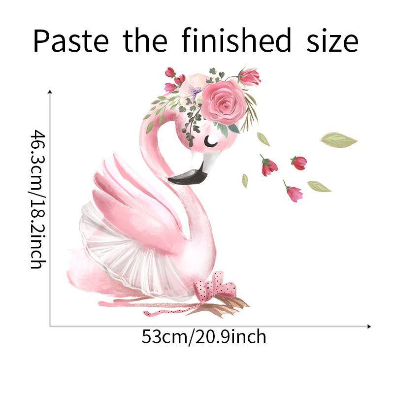 Vinilo sticker cisne rosado calcomonia pared-6