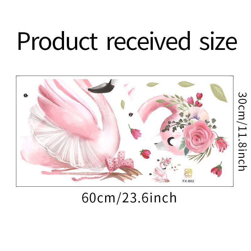 Vinilo sticker cisne rosado calcomonia pared-4