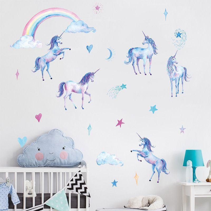 Sticker vinilo autoadhesivos murales unicornios decoracion niña-3