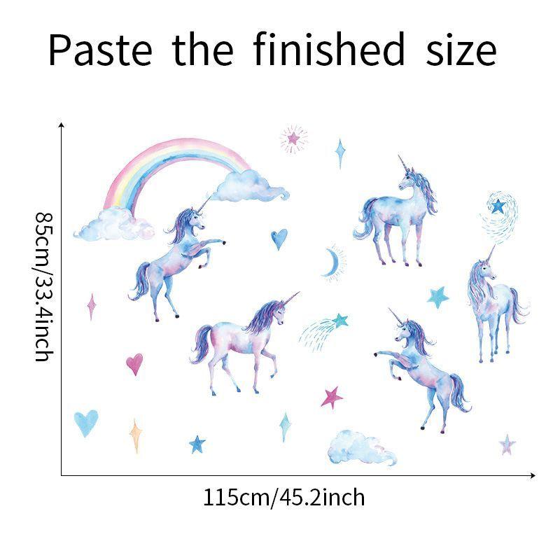 Sticker vinilo autoadhesivos murales unicornios decoracion niña-2