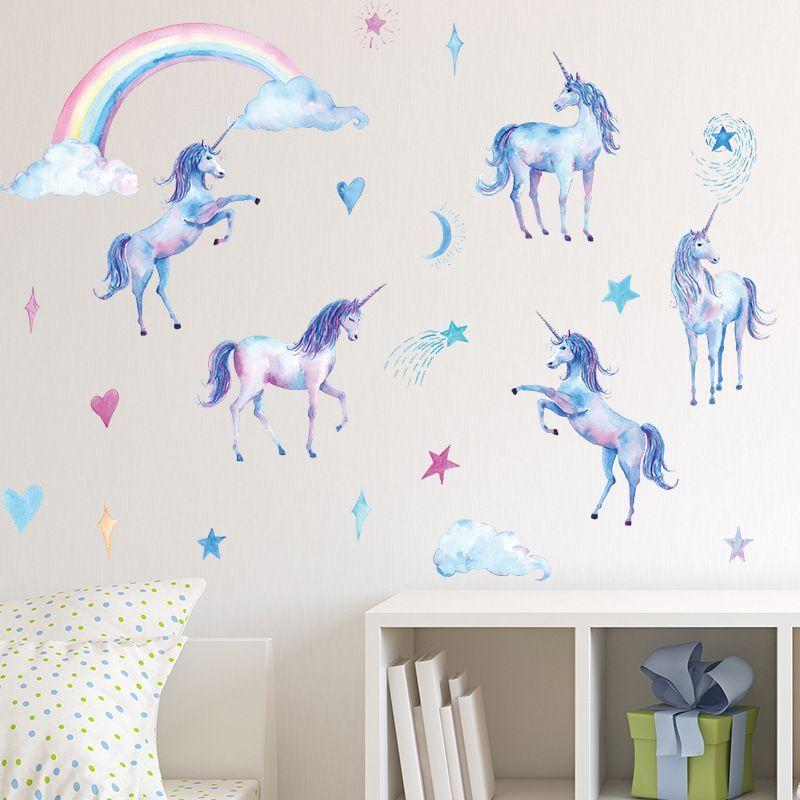 Sticker vinilo autoadhesivos murales unicornios decoracion niña-4