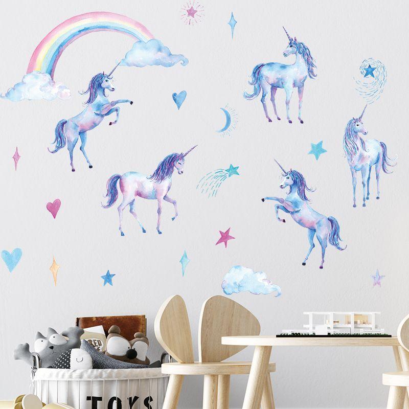 Sticker vinilo autoadhesivos murales unicornios decoracion niña-5