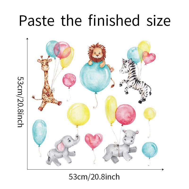 Animales bebés y globos 90X30 cm Vinilo autoadhesivo mural sticker-3