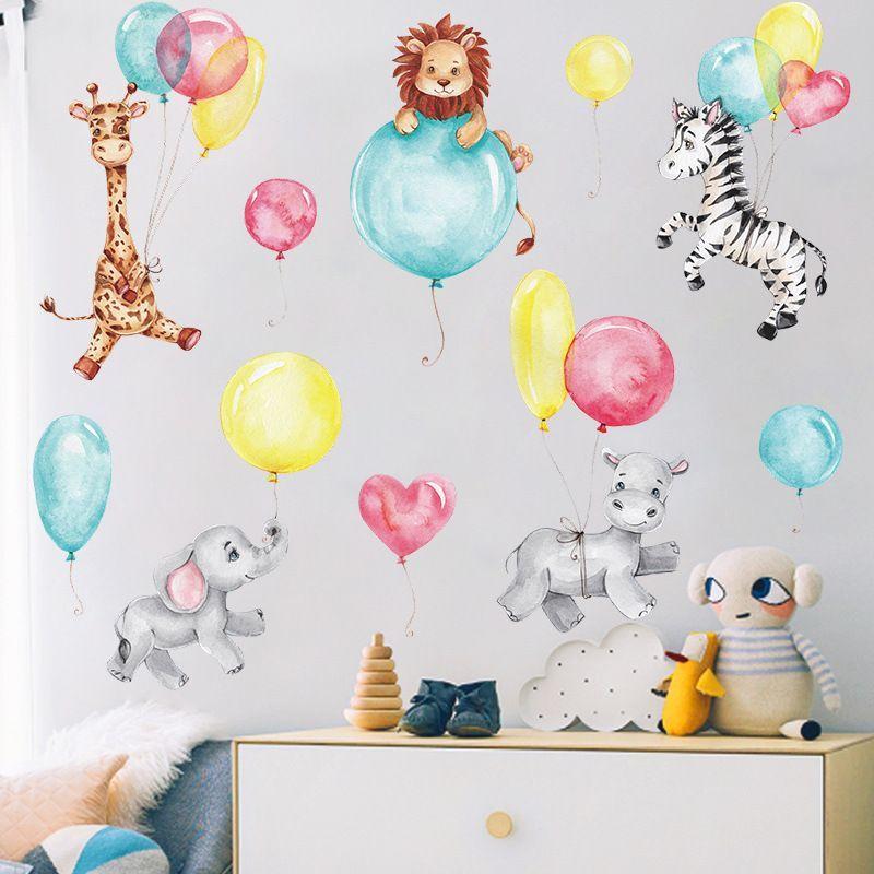 Animales bebés y globos 90X30 cm Vinilo autoadhesivo mural sticker-4