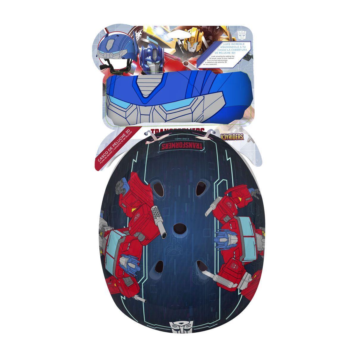 CASCO 3D BICICLETA NIÑOS - TRANSFORMERS - OPTIMUS PRIME - FUNDA PELUCHE-4