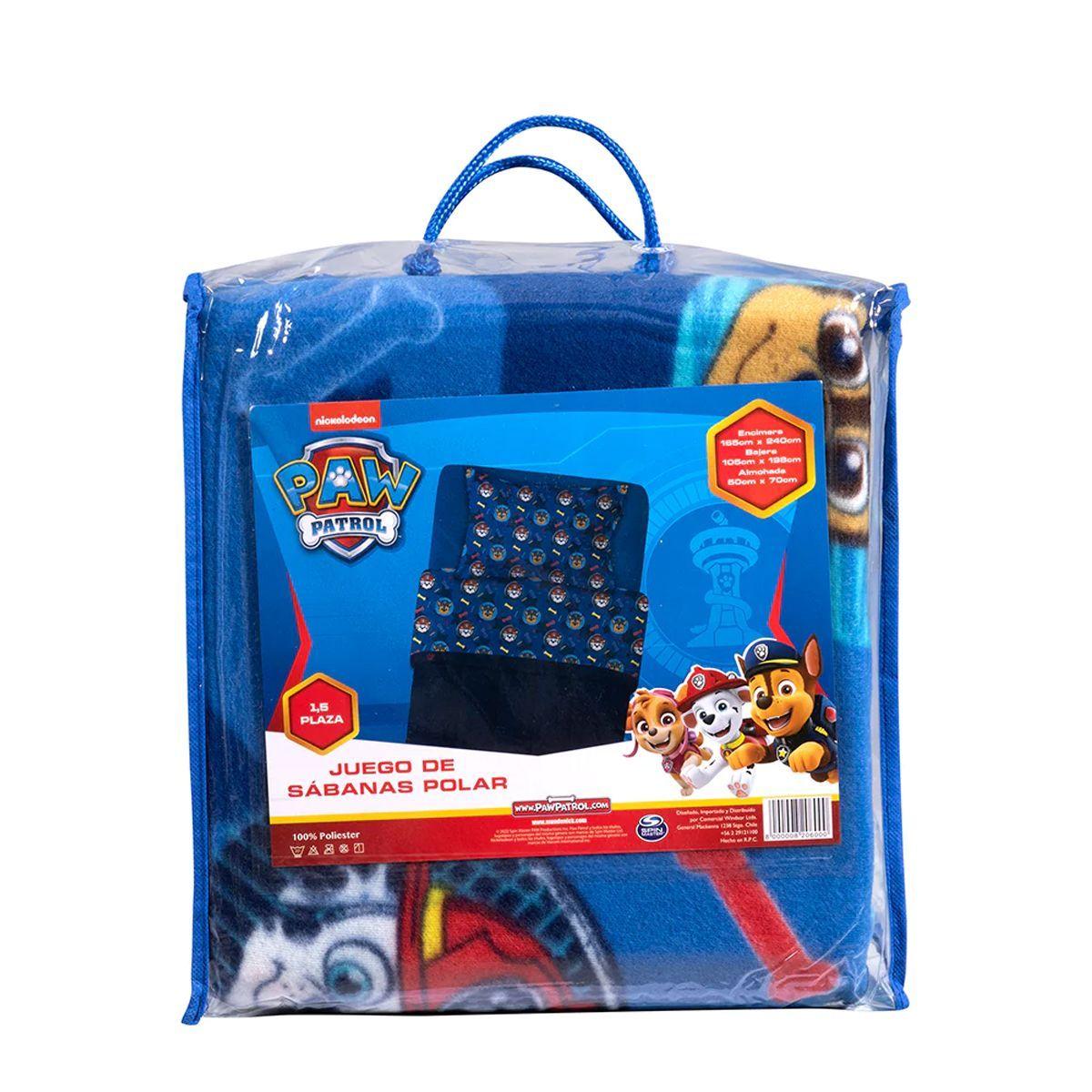 PAW PATROL - NIÑO HUESOS - JUEGO DE SABANAS POLAR - 820600 - 1.5 PLAZA  -  WINDSOR-2