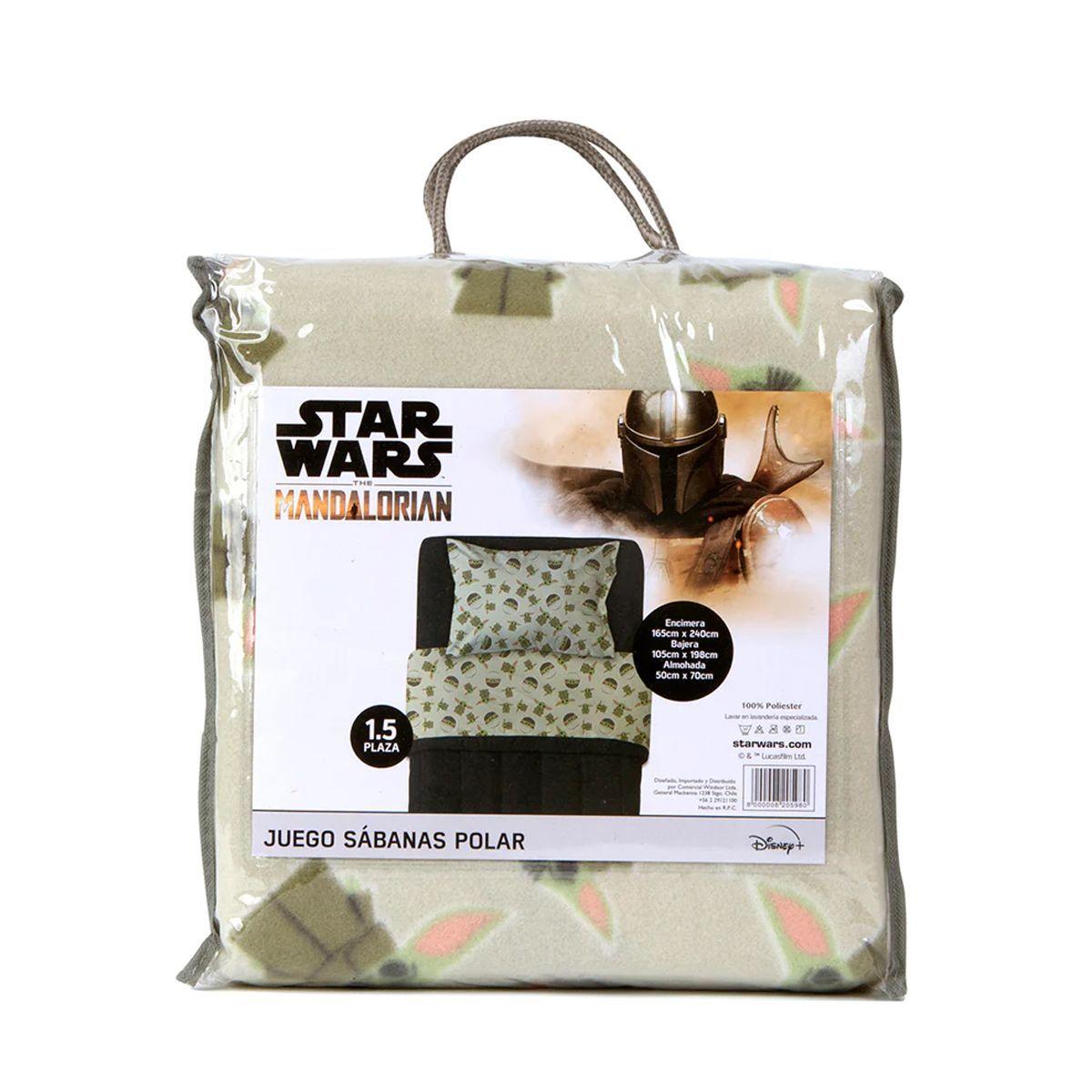 STAR WARS - BABY YODA -  JUEGO DE SABANAS POLAR - 820598 - 1.5 PLAZA  - MANDALORIAN-2