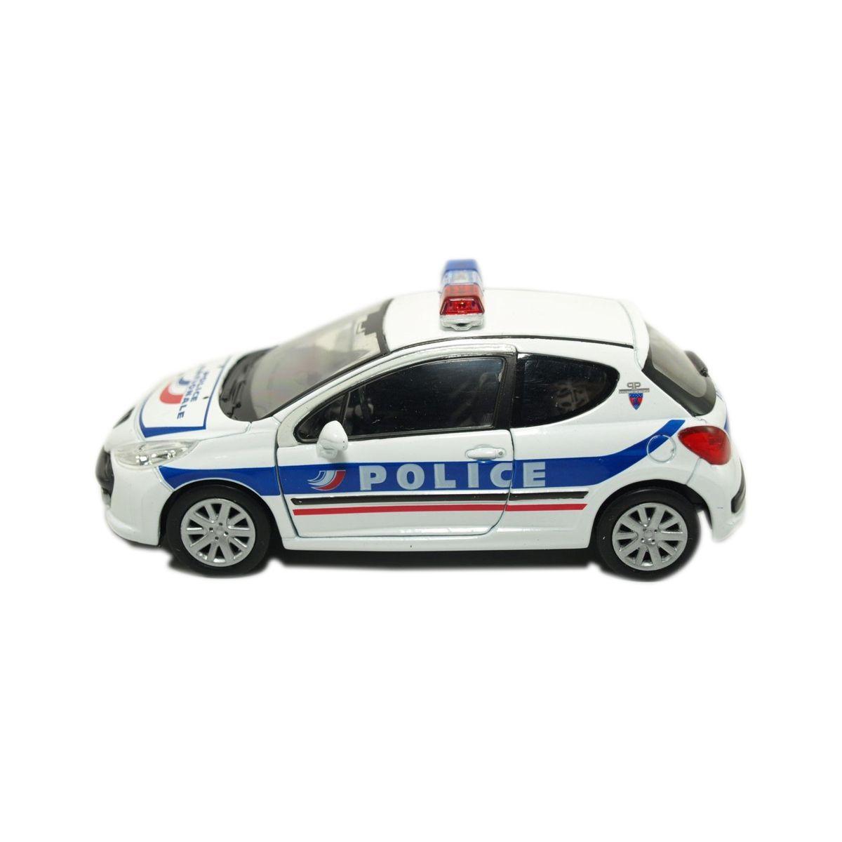AUTOS POLICIALES - PEGEOT 207 FRANCIA - METAL - ESCALA 1:38 - EVER GROUP-1