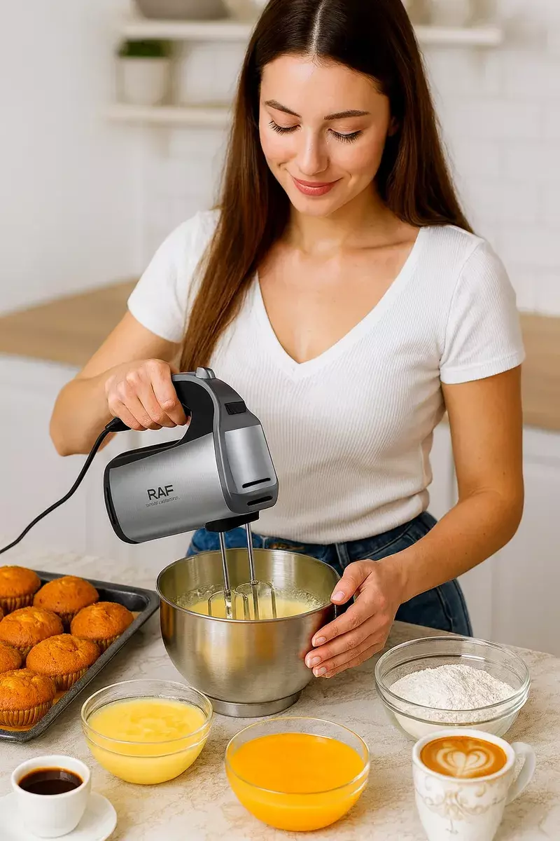 BATIDORA DE MANO 360W 5 VELOCIDADES ACERO INOXIDABLE TURBO PLATEADO 50 HZ 60 HZ-2