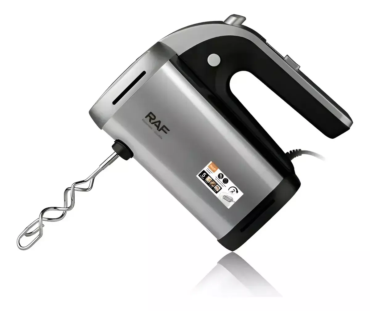 BATIDORA DE MANO 360W 5 VELOCIDADES ACERO INOXIDABLE TURBO PLATEADO 50 HZ 60 HZ-4