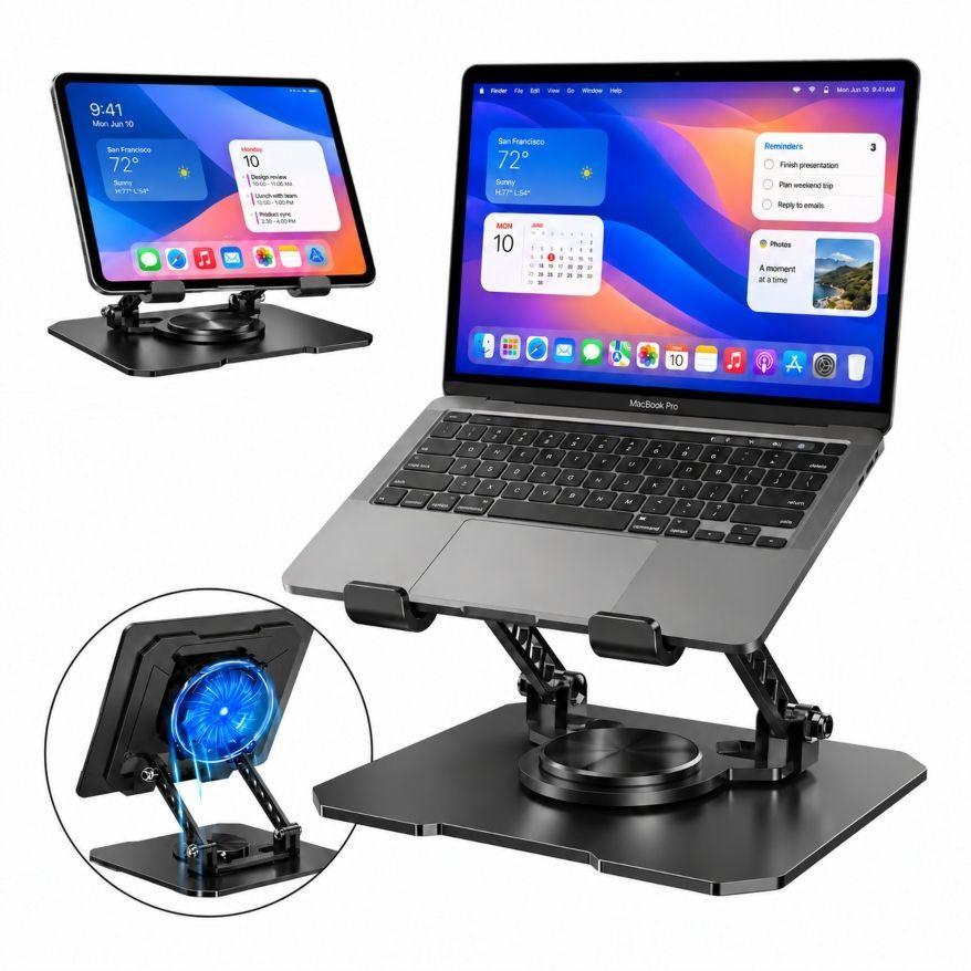 Soporte Metalico Para Laptop Y Tablet 360 Con Ventilador-0
