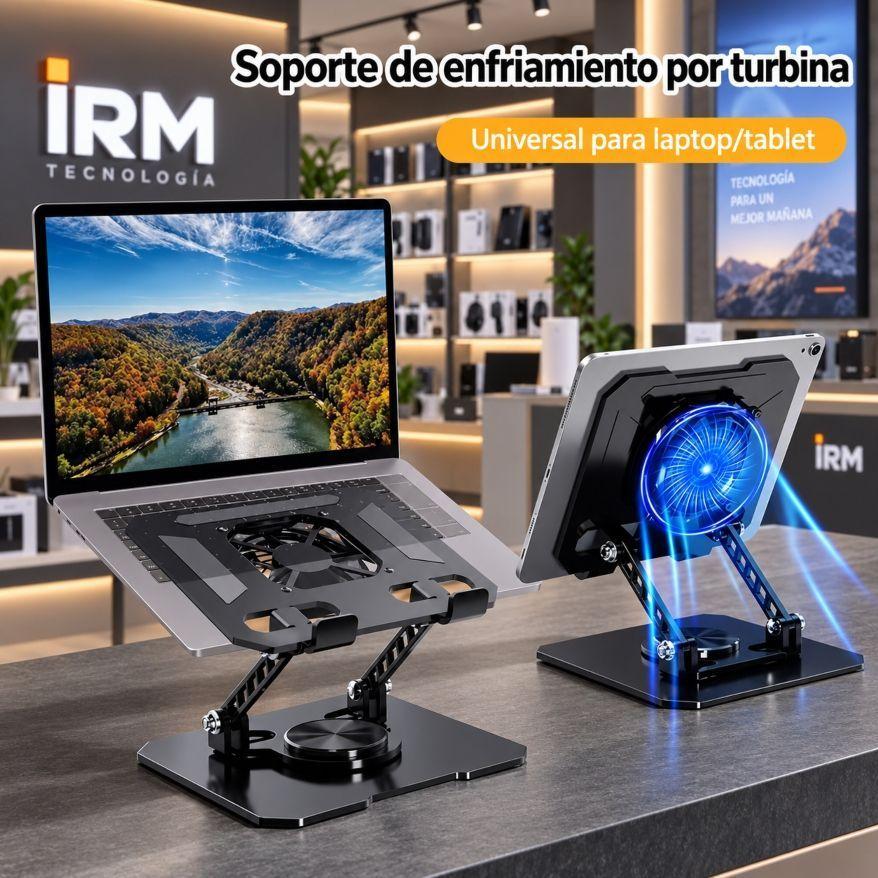 Soporte Metalico Para Laptop Y Tablet 360 Con Ventilador-3