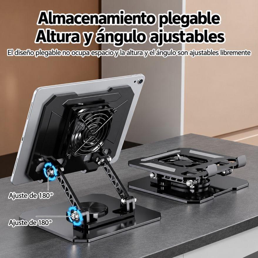 Soporte Metalico Para Laptop Y Tablet 360 Con Ventilador-6