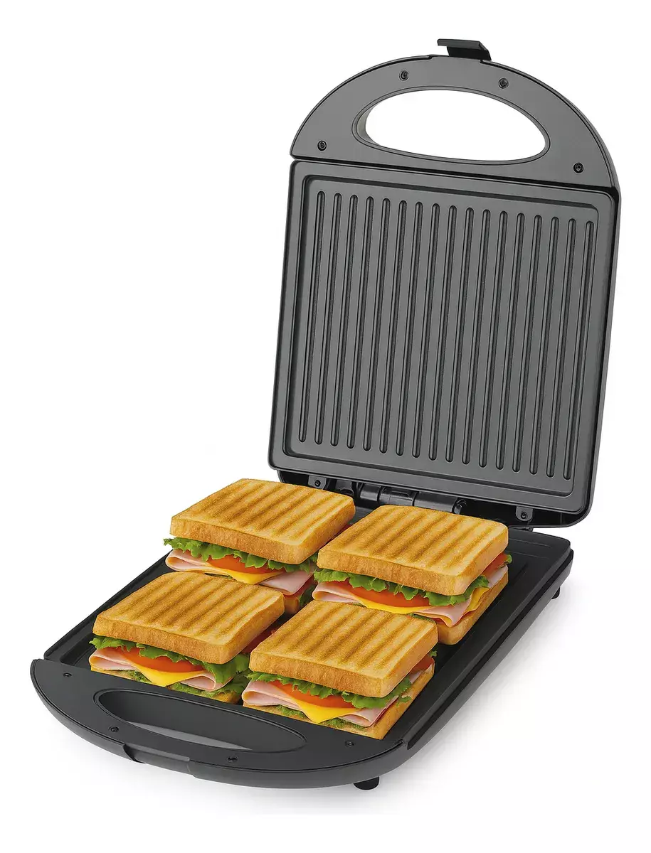 SANDWICHERA ELECTRICA ANTIADHERENTE 1400W CONTROL TEMPERATUR NEGRO-4