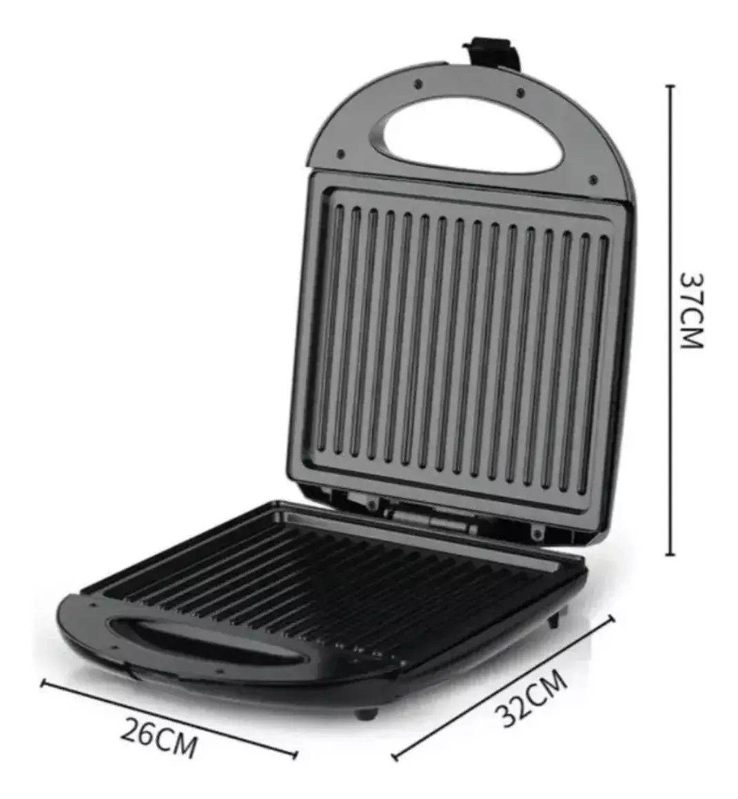 SANDWICHERA ELECTRICA ANTIADHERENTE 1400W CONTROL TEMPERATUR NEGRO-5